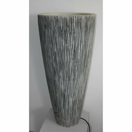 DECORACION 18 x 39 in. Sandstone Ribbed Finish Long Conical Planter with Light DE3092585